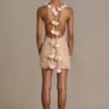 Seraphine Embellished Open-Back Mini Dress in Gold
