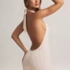 Shelly Modal Ribbed Backless Playsuit in Stripe Print