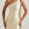 Sheril Asymmetric Scarf-Detail Maxi Dress in Ivory