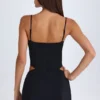 Shiloh Draped Cut-Out Mini Dress in Black
