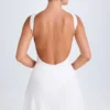 Shirin Draped Open-Back Mini Dress in White