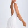 Shirin Draped Open-Back Mini Dress in White