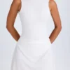 Shirin Draped Open-Back Mini Dress in White