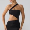 Shyla Slinky Jersey Ruched Cut Out Mini Dress in Black