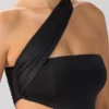 Shyla Slinky Jersey Ruched Cut Out Mini Dress in Black