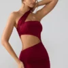 Shyla Slinky Jersey Ruched Cut Out Mini Dress in Ruby