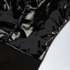 Siana Glossy Vinyl Plunge-Neck Bodysuit in Black