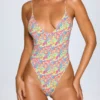 Sicily Open-Back Swimsuit in Bright Multi Print