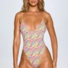 Sicily Open-Back Swimsuit in Bright Multi Print