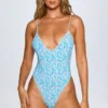 Sicily Open-Back Swimsuit in Pastel Muti Print