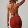 Signature Side Tie Sarong in Sunset Orange