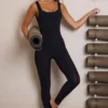 Soft Active Backless Jumpsuit in Black