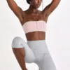 Soft Active Bandeau Sports Bra in Blush Marl