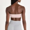 Soft Active Bandeau Sports Bra in Blush Marl