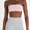 Soft Active Bandeau Sports Bra in Blush Marl