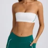 Soft Active Bandeau Sports Bra in White