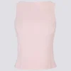 Soft Active Boat-Neck Open-Back Tank Top in Ballet Pink