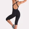Soft Active Capri Jumpsuit in Black