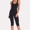 Soft Active Capri Jumpsuit in Black