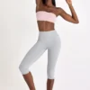 Soft Active Capri Leggings in Grey Marl