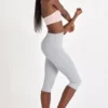 Soft Active Capri Leggings in Grey Marl