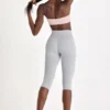 Soft Active Capri Leggings in Grey Marl