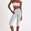 Soft Active Capri Leggings in Grey Marl