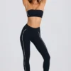 Soft Active Contrast Leggings in Black