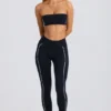 Soft Active Contrast Leggings in Black