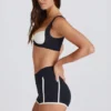 Soft Active Contrast Mini Shorts in Black
