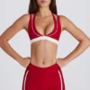 Soft Active Contrast Mini Shorts in Dark Red
