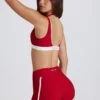 Soft Active Contrast Mini Shorts in Dark Red