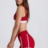 Soft Active Contrast Mini Shorts in Dark Red