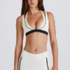 Soft Active Contrast Mini Shorts in Ivory