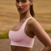 Soft Active Contrast Sports Bra in Powder Pink
