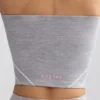 Soft Active Contrast-Trim Bandeau Top in Marl Grey