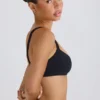 Soft Active Contrast-Trim Sports Bra in Black