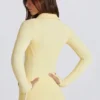 Soft Active Contrast Zip-Up Jacket in Lemon