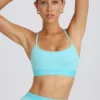 Soft Active Cross-Back Sports Bra in Aqua