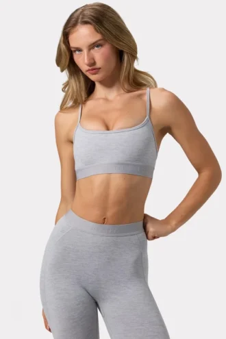 Soft Active Cross-Back Sports Bra in Grey Marl