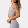 Soft Active Cross-Back Sports Bra in Grey Marl