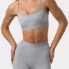 Soft Active Cross-Back Sports Bra in Grey Marl