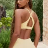 Soft Active Cross-Back Sports Bra in Lemon