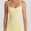Soft Active Cross-Back Tank Top in Lemon