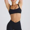 Soft Active Crossover Mini Shorts in Black