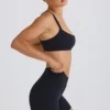 Soft Active Crossover Mini Shorts in Black