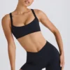 Soft Active Crossover Mini Shorts in Black