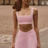 Soft Active Crossover Mini Skort in Powder Pink
