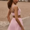 Soft Active Crossover Mini Skort in Powder Pink