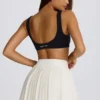 Soft Active Crossover Pleated Mini Skort in Ivory